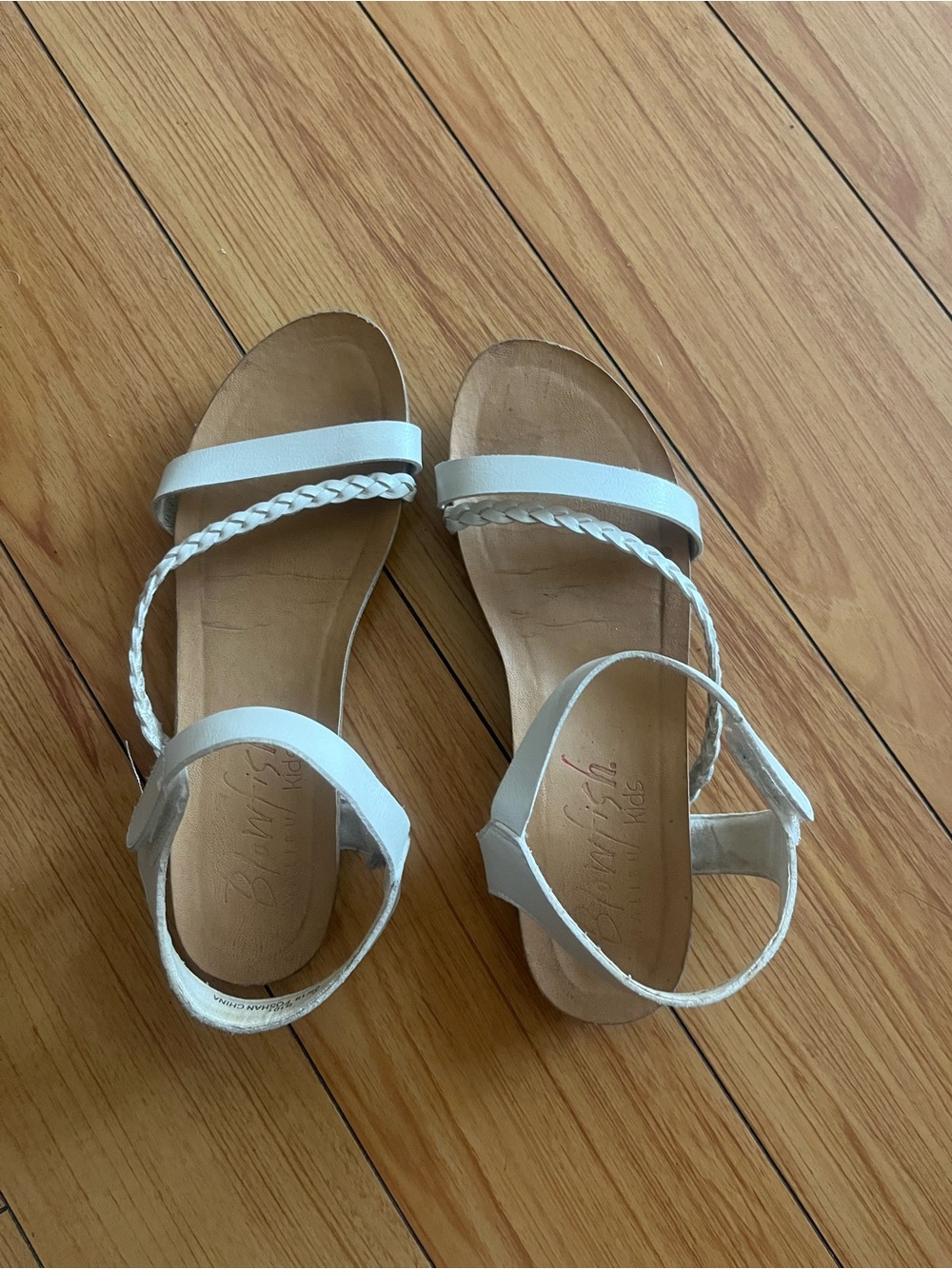 Braided Strap White Women's Sandals - Comfortable Summer Flats